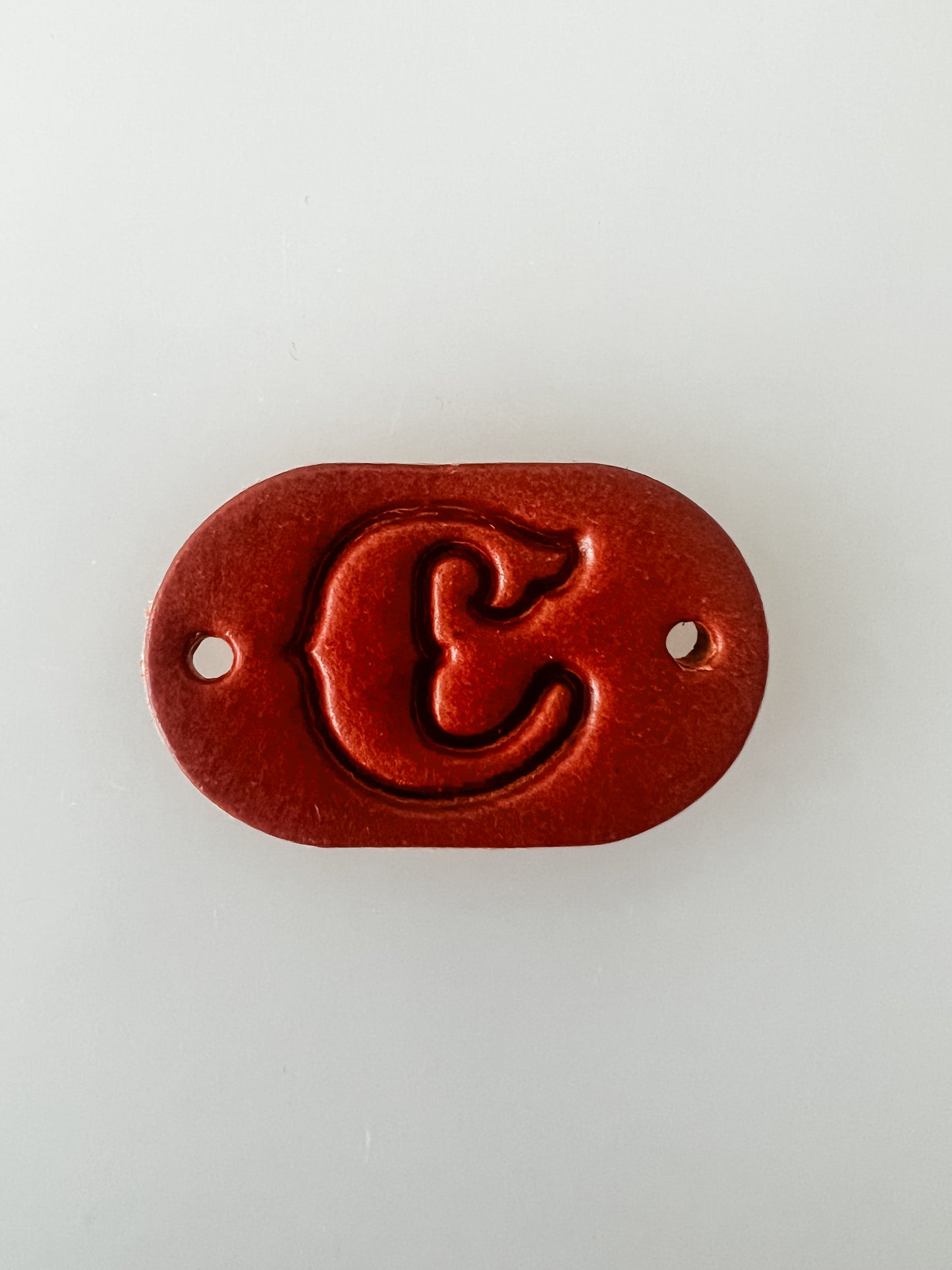 Leather Alphabet Tag - Sew on Leather Tag