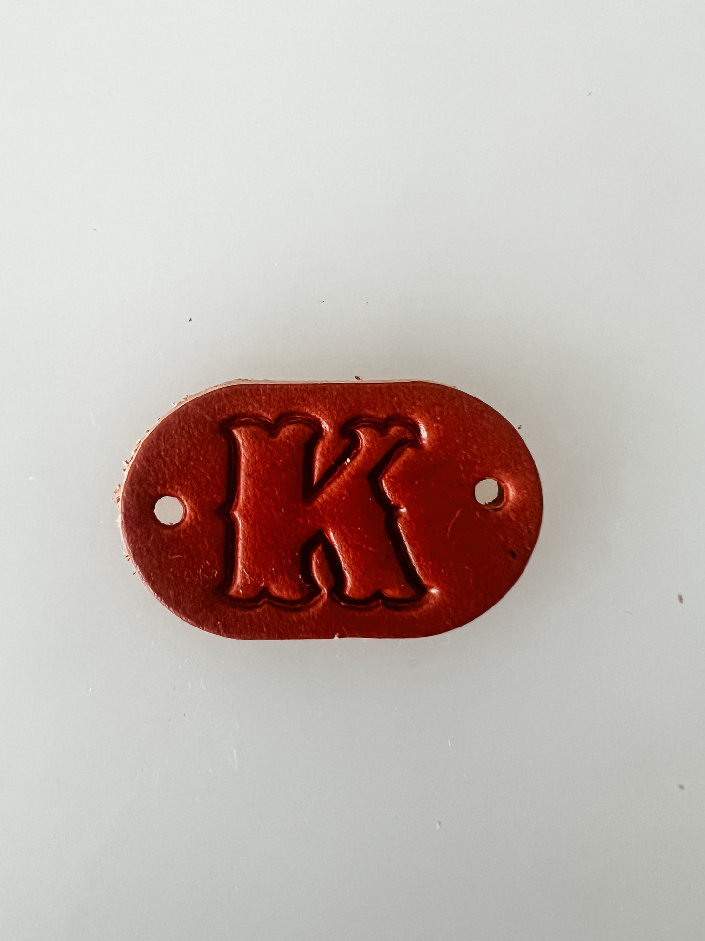 Leather Alphabet Tag - Sew on Leather Tag
