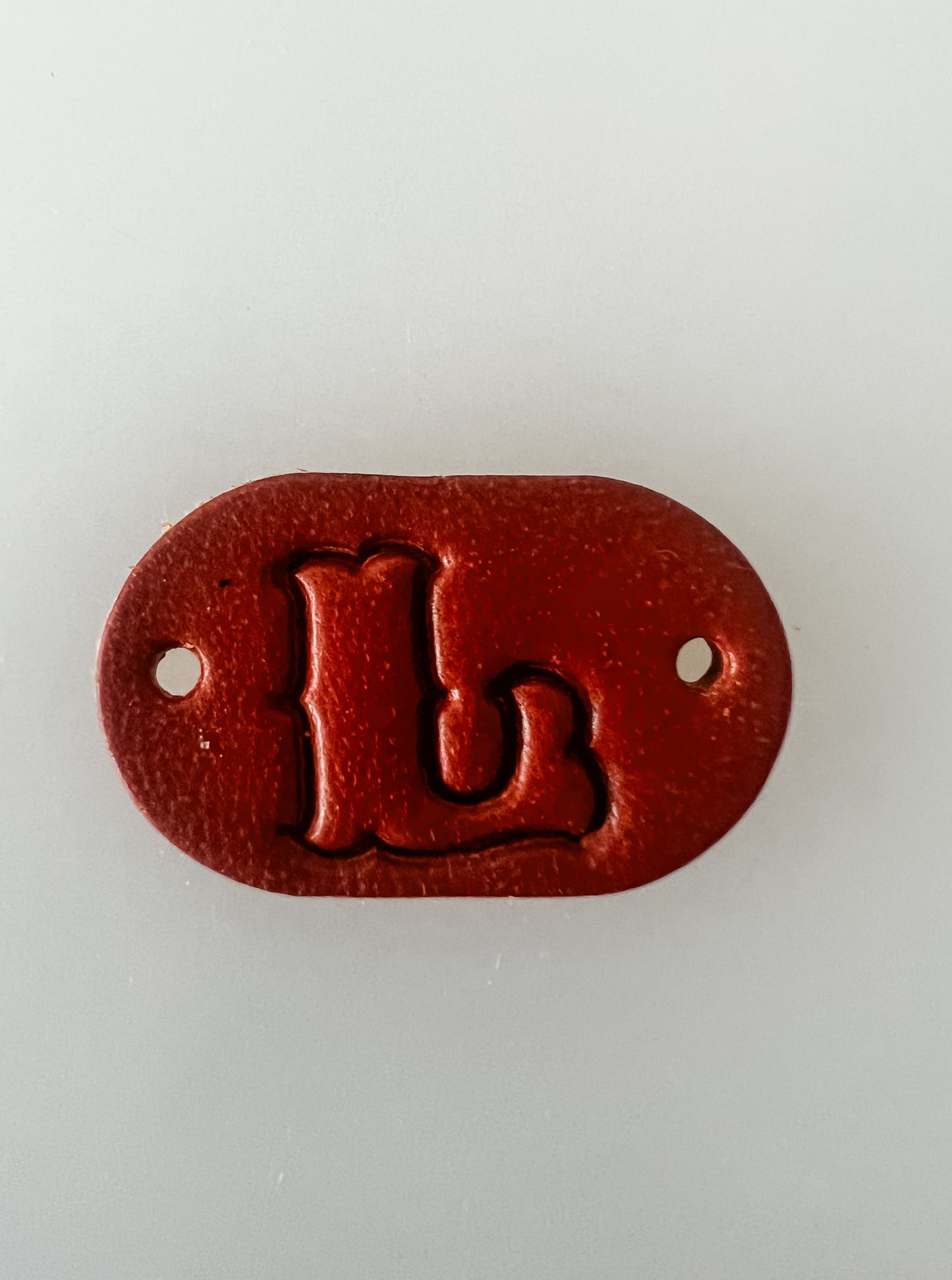 Leather Alphabet Tag - Sew on Leather Tag