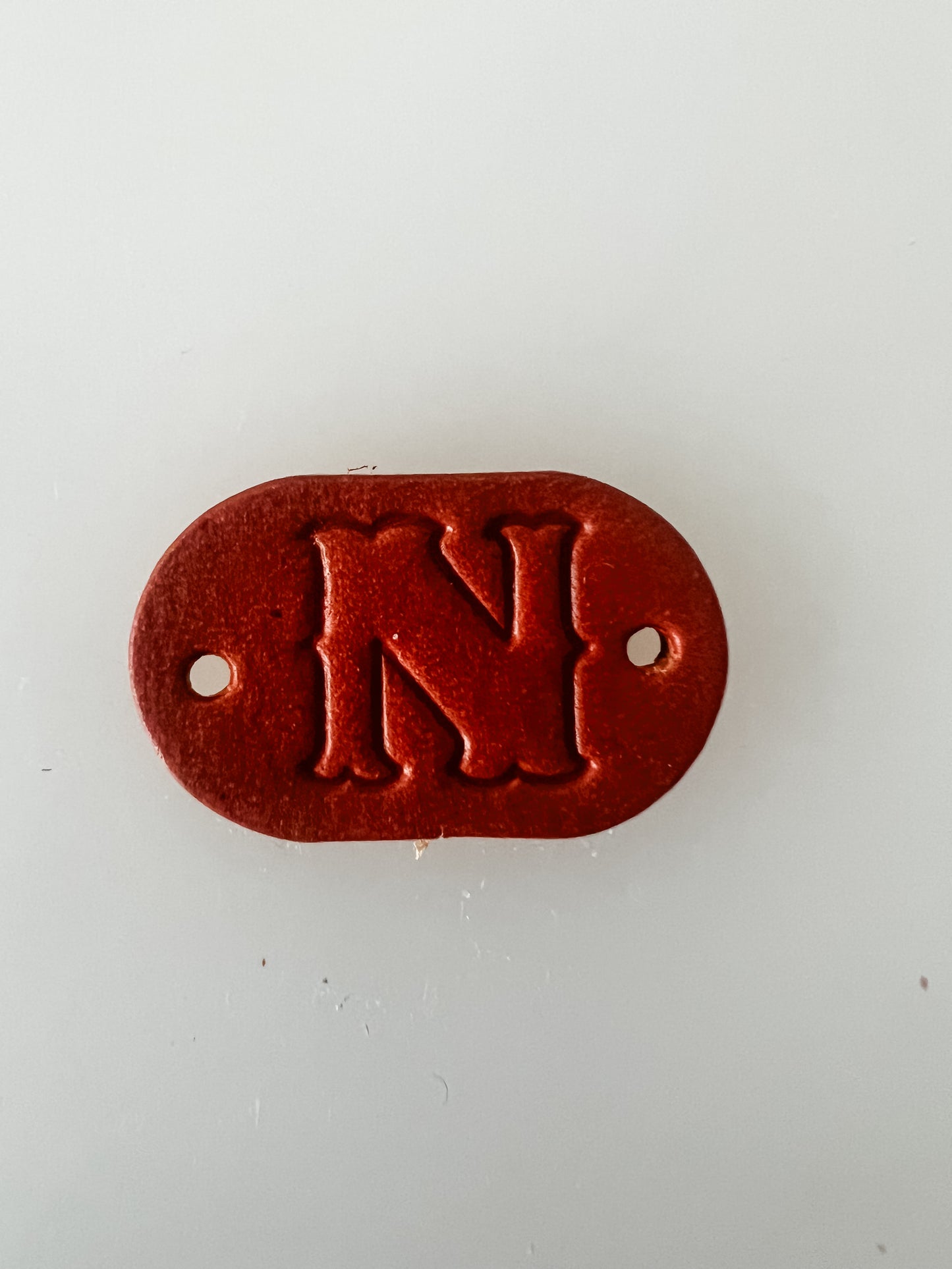 Leather Alphabet Tag - Sew on Leather Tag