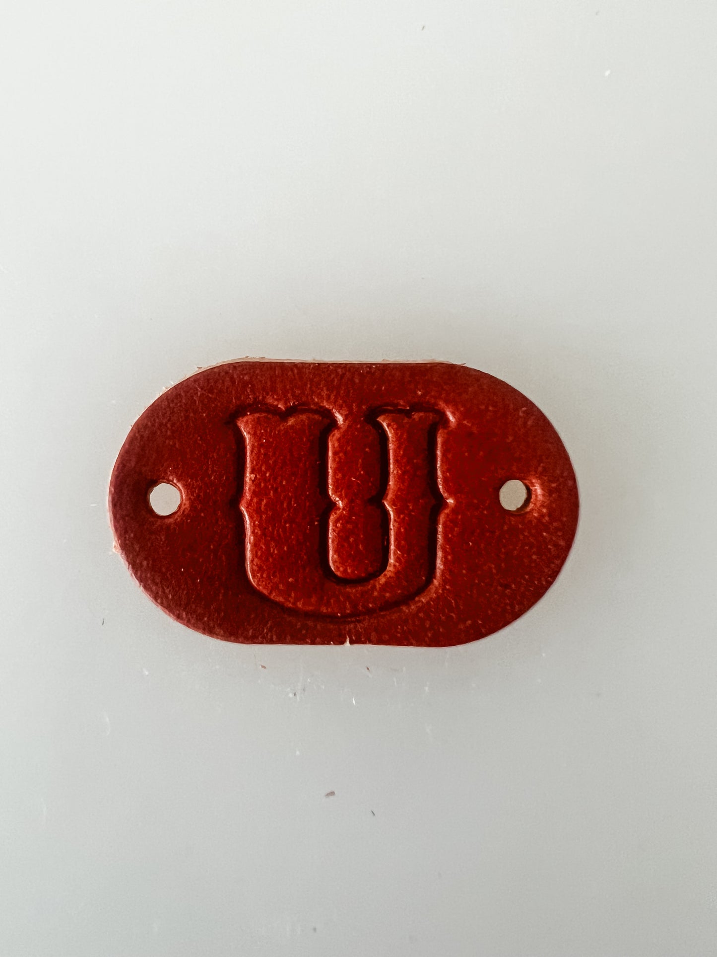 Leather Alphabet Tag - Sew on Leather Tag