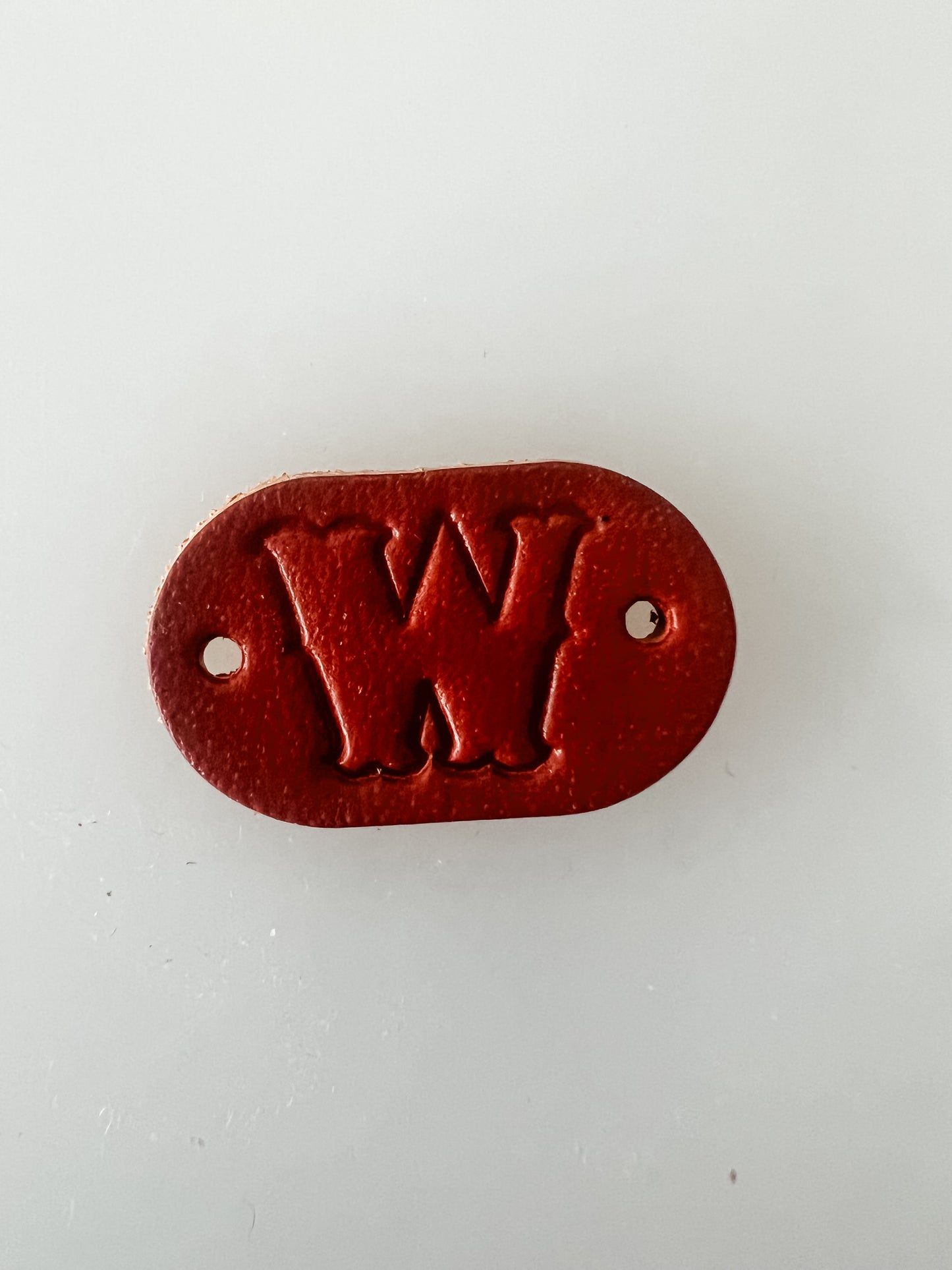 Leather Alphabet Tag - Sew on Leather Tag