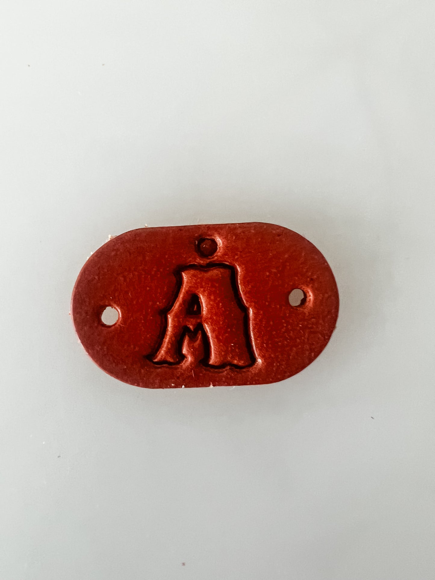 Leather Alphabet Tag - Sew on Leather Tag